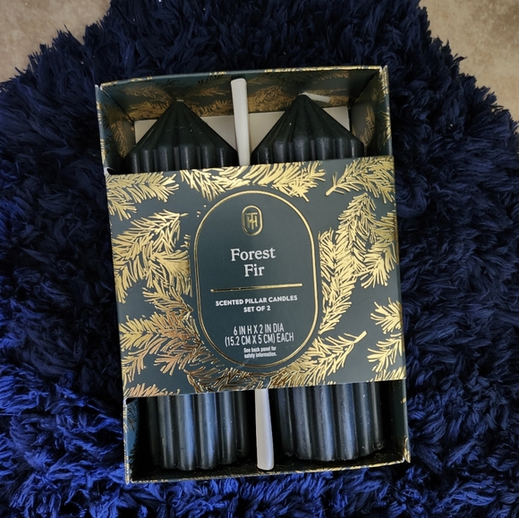 Threshold Forest Fir Scented Set of 2 Pillar Candles - Picture 1 of 1